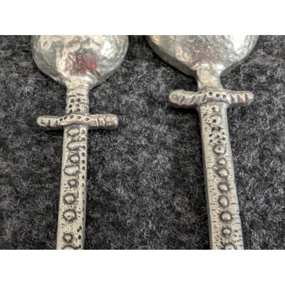 Crosby and Taylor Pewter Measuring Spoon Set Incomplete 1 tsp 1/2 tsp Artisan
